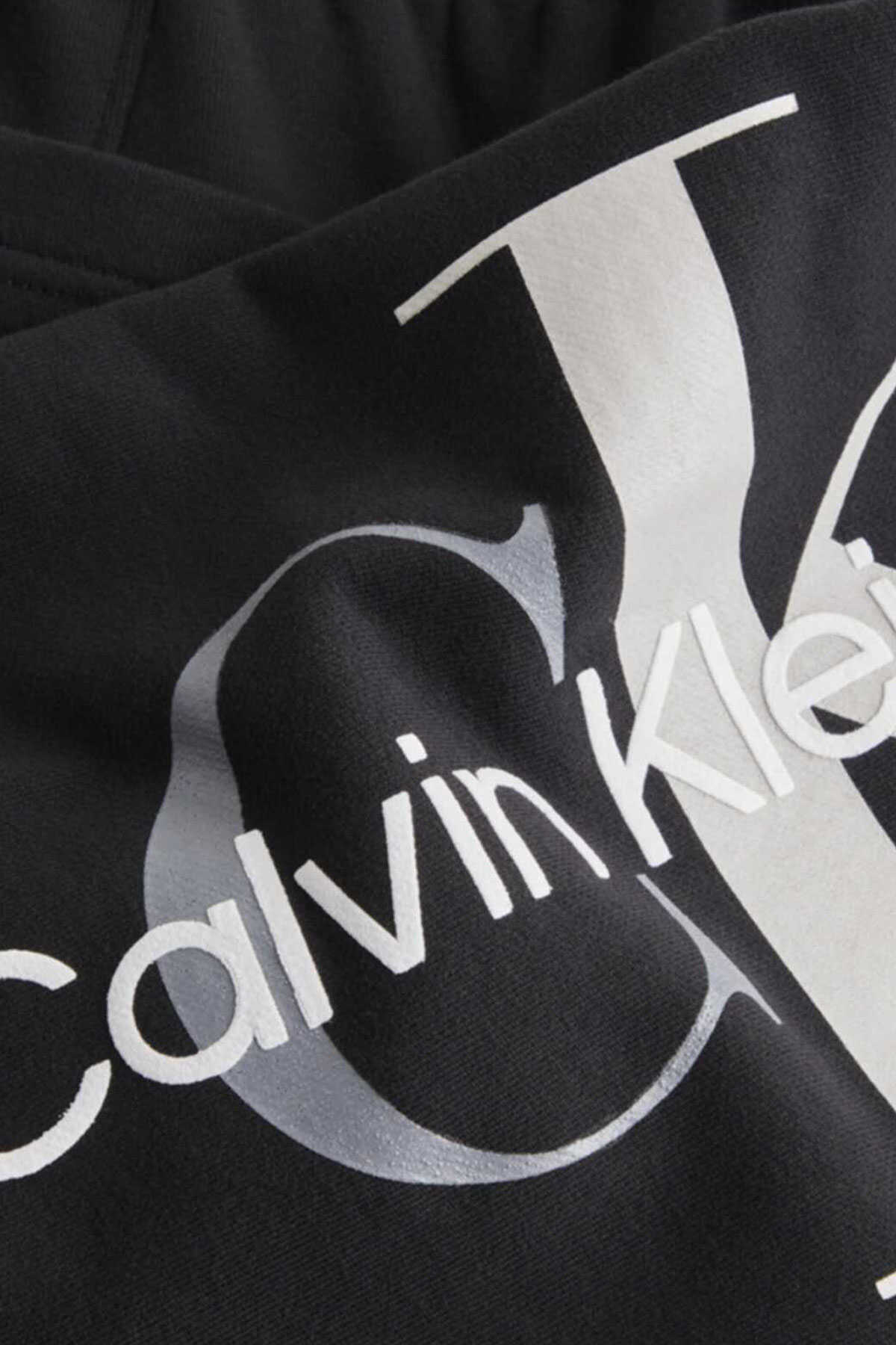 شلوار ورزشی بند دار چاپ دار مردانه مشکی برند Calvin Klein