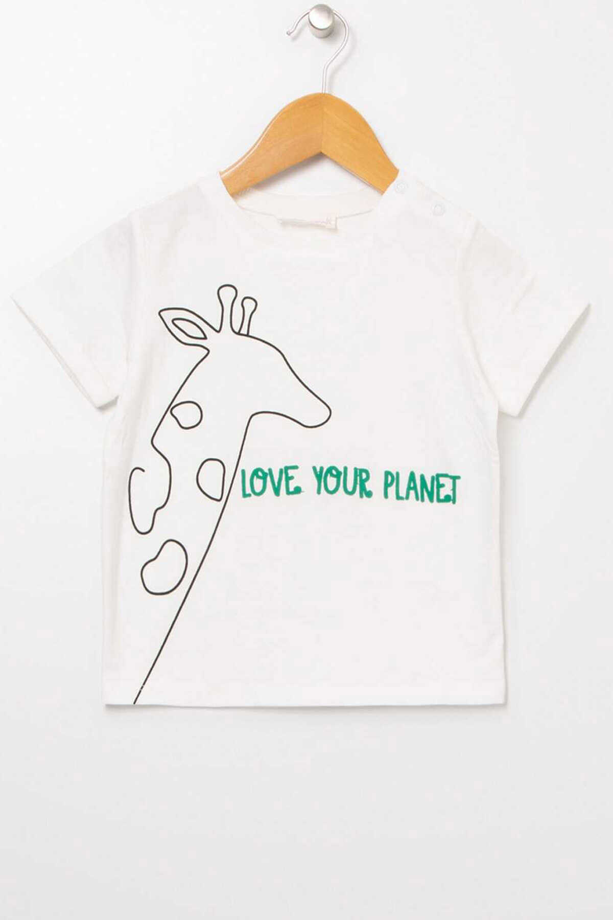 تیشرت نوزاد چاپ دار یقه گرد پسرانه سفید برند Mammaramma