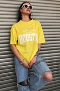 تیشرت یقه گرد چاپ دار زنانه زرد برند MODAGEN