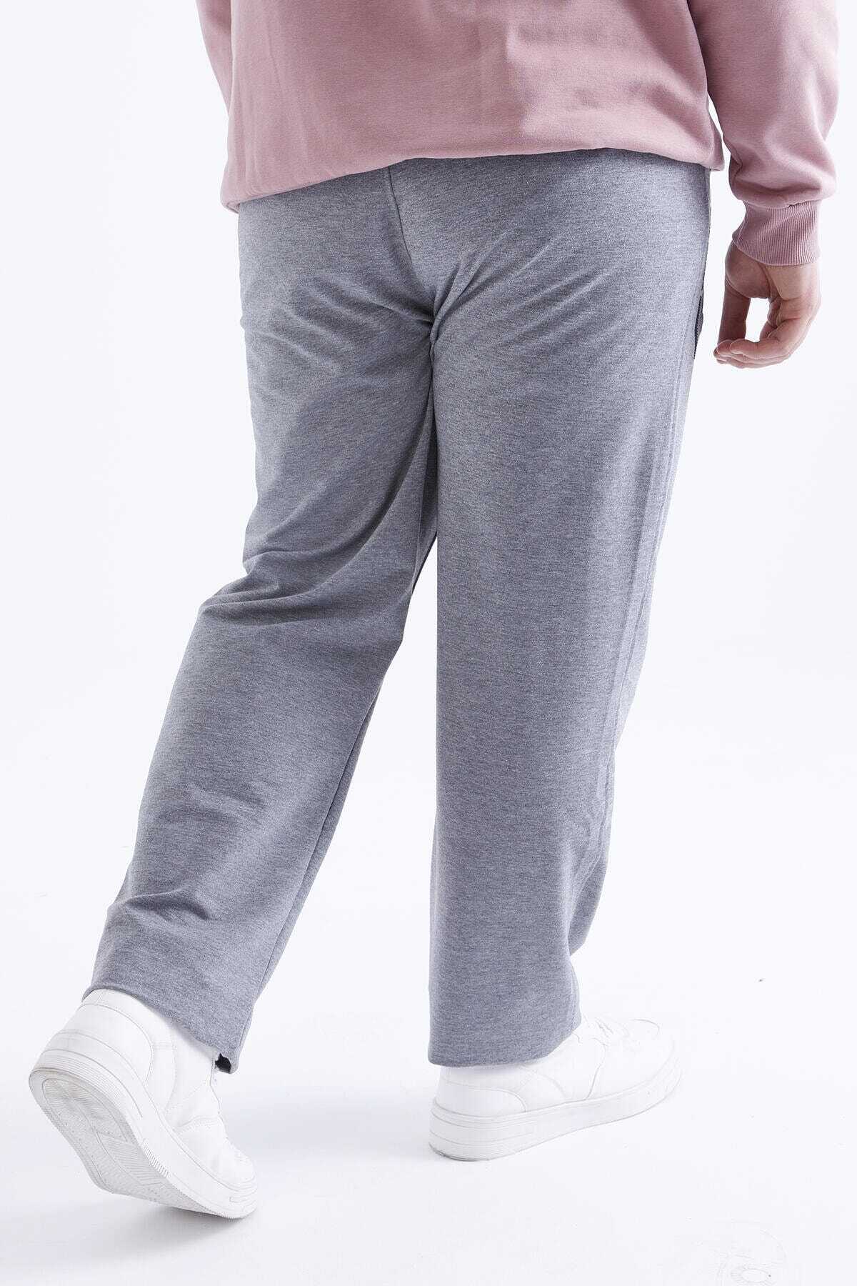 شلوار گرمکن جیب زیپ دار سایز بزرگ مردانه خاکستری روشن برند Tommy Life