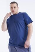 تیشرت یقه گرد چاپ دار سایز بزرگ مردانه آبی برند Tommy Life