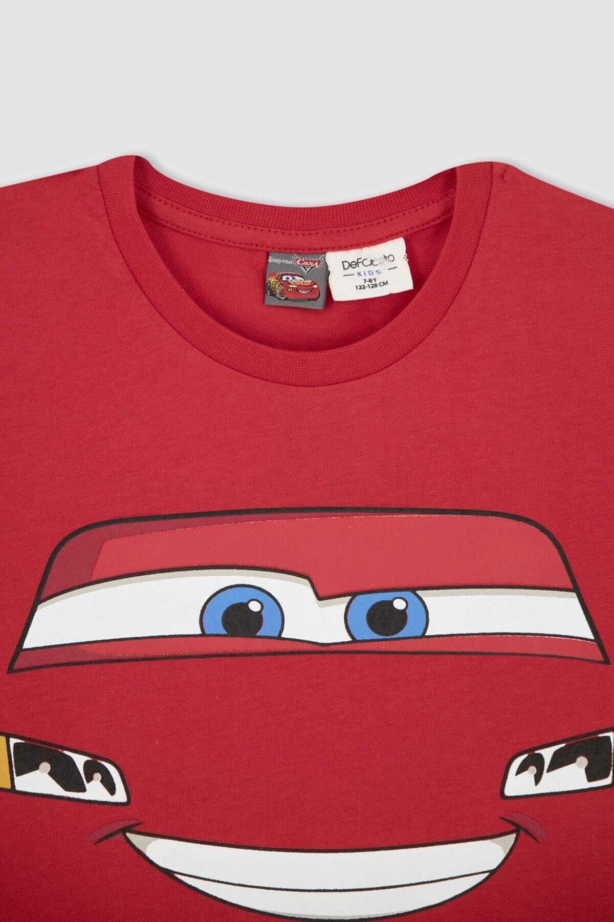 ست تیشرت شلوار پسرانه یقه گرد طرح Boys Kids Cars قرمز برند DeFacto