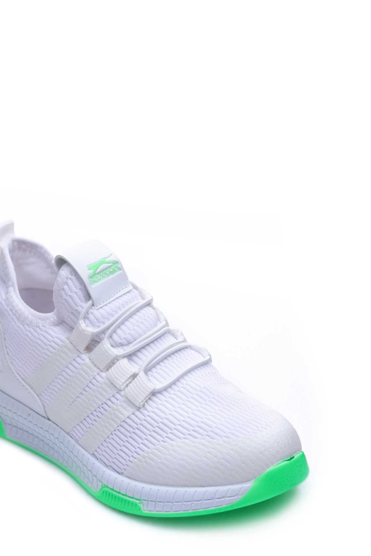 کفش کتانی بچه گانه یونیسکس سفید سبز برند Slazenger 