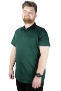 تیشرت یقه پولو سایز بزرگ مردانه تک جیب سبز برند ModeXL