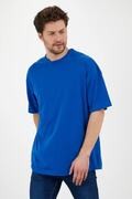 تیشرت اور سایز ساده یقه گرد مردانه آبی کاربنی برند Pasage
