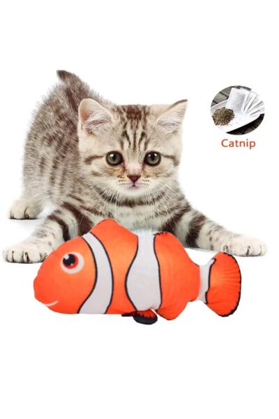 اسباب بازی ماهی مصنوعی جغجغه دار مخصوص گربه برند نارنجی TİNEKE 