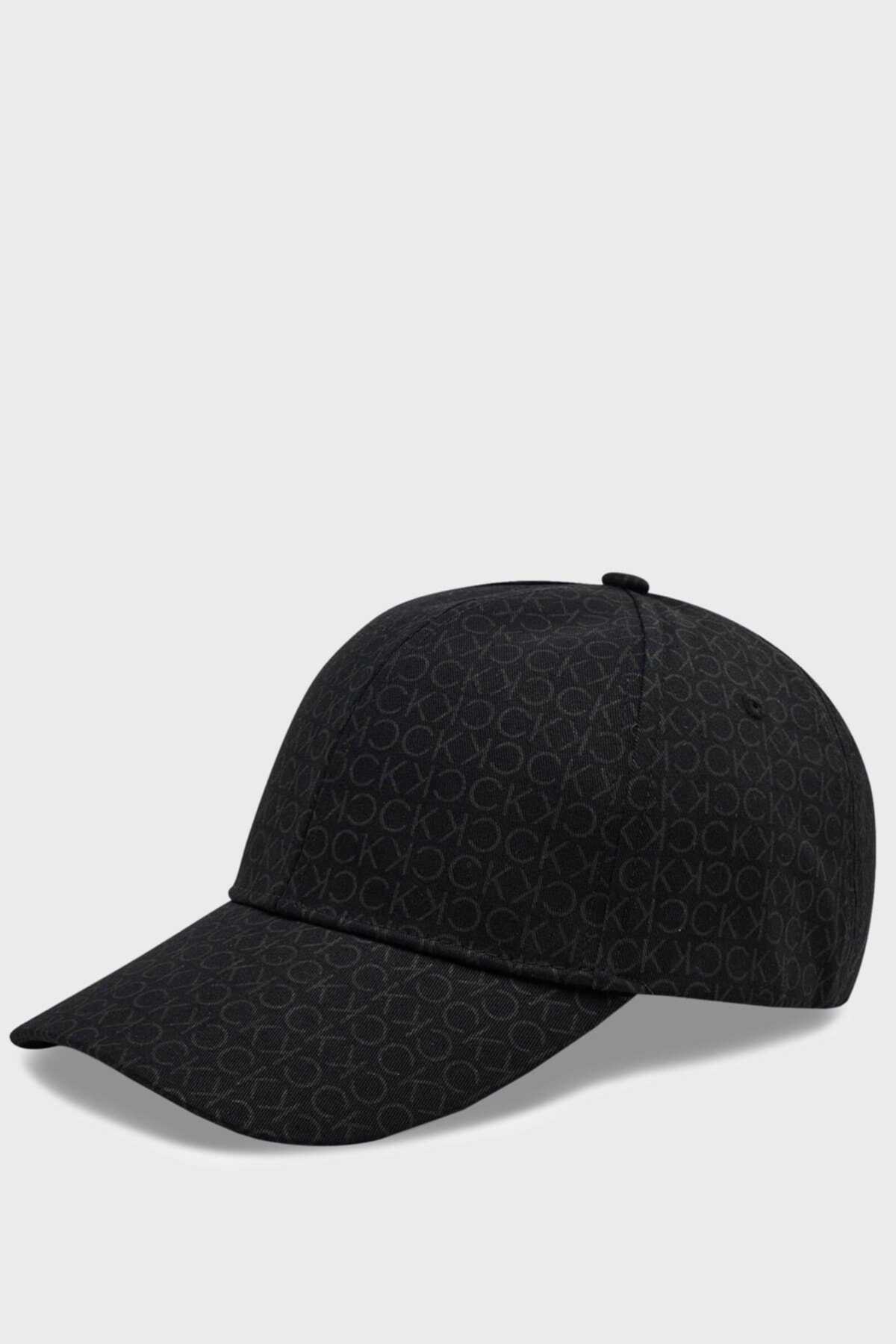 کلاه کپ طرح دار مردانه مشکی برند Calvin Klein 