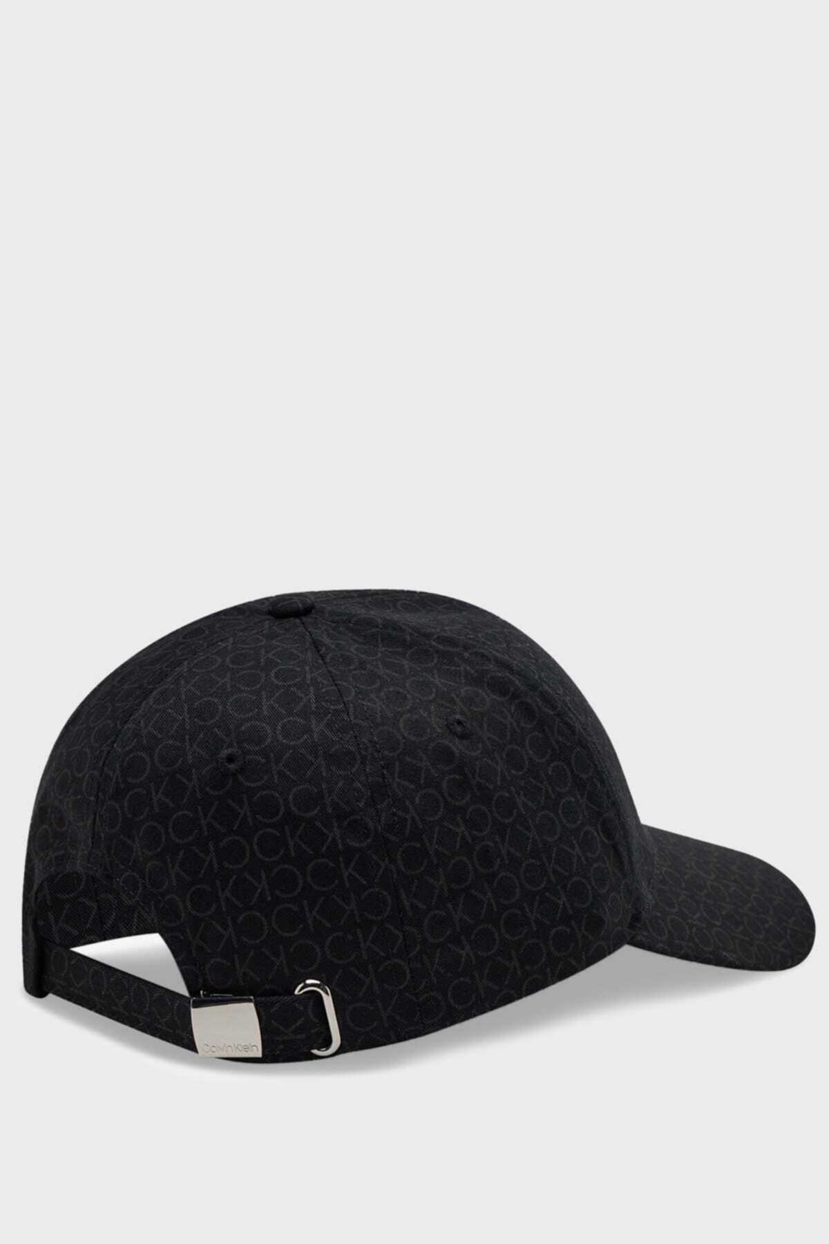 کلاه کپ طرح دار مردانه مشکی برند Calvin Klein 