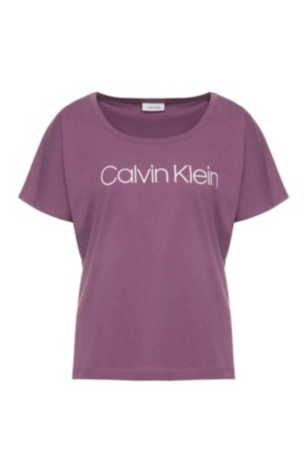 تیشرت یقه گرد چاپ دار زنانه یاسی برند Calvin Klein