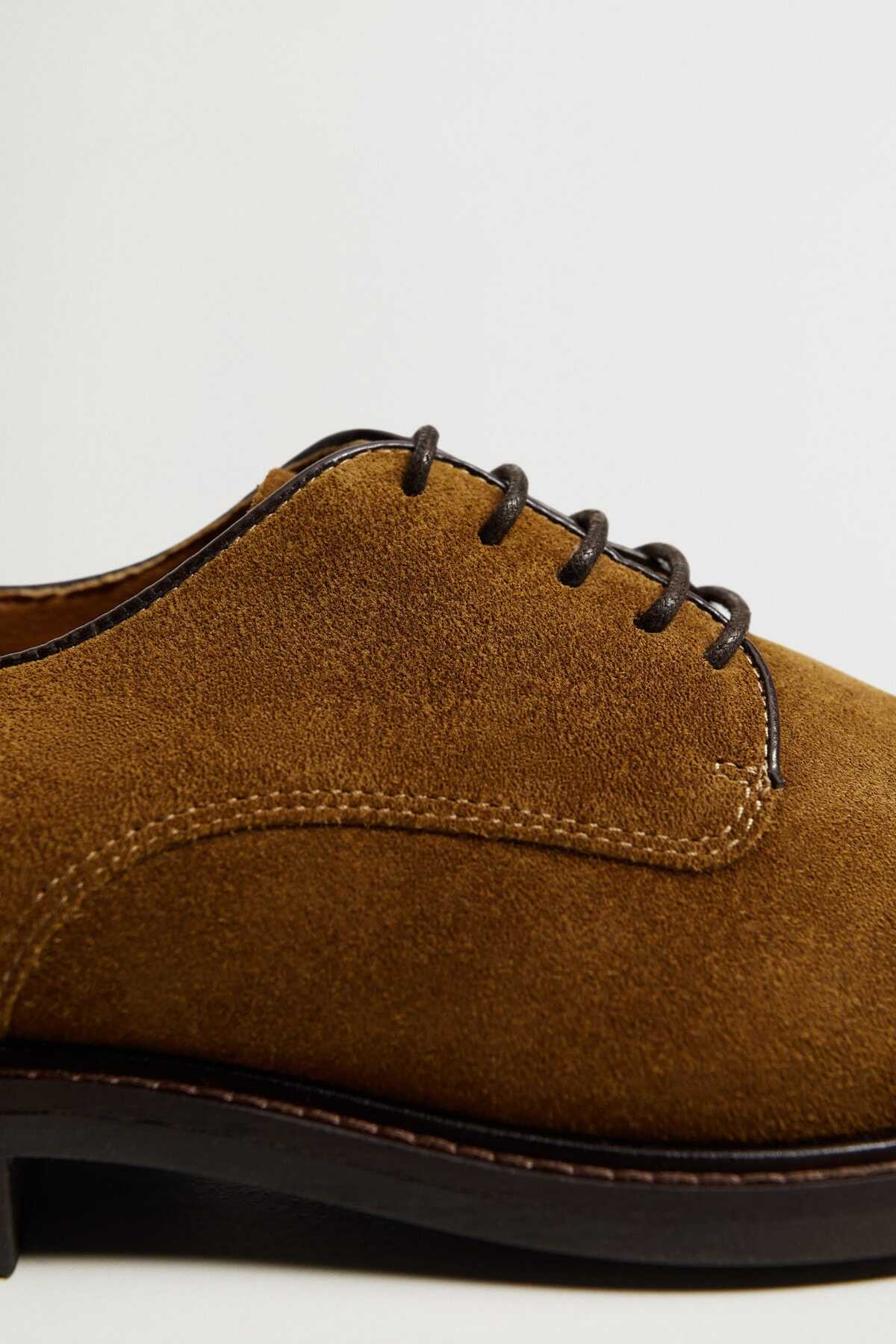 کفش رسمی جیر مردانه قهوه ای برند MANGO Man