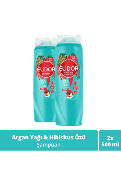 ست 2 عددی شامپو تقویتی روغن آرگان 500 میل برند Elidor
