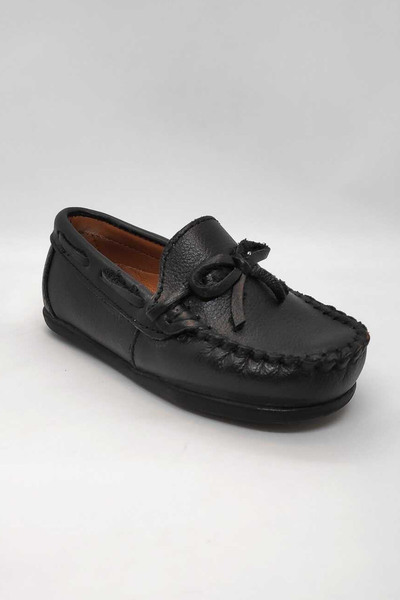 کفش کالج چرم منگوله دار بچه گانه پسرانه مشکی برند Sebatlı Ayakkabı