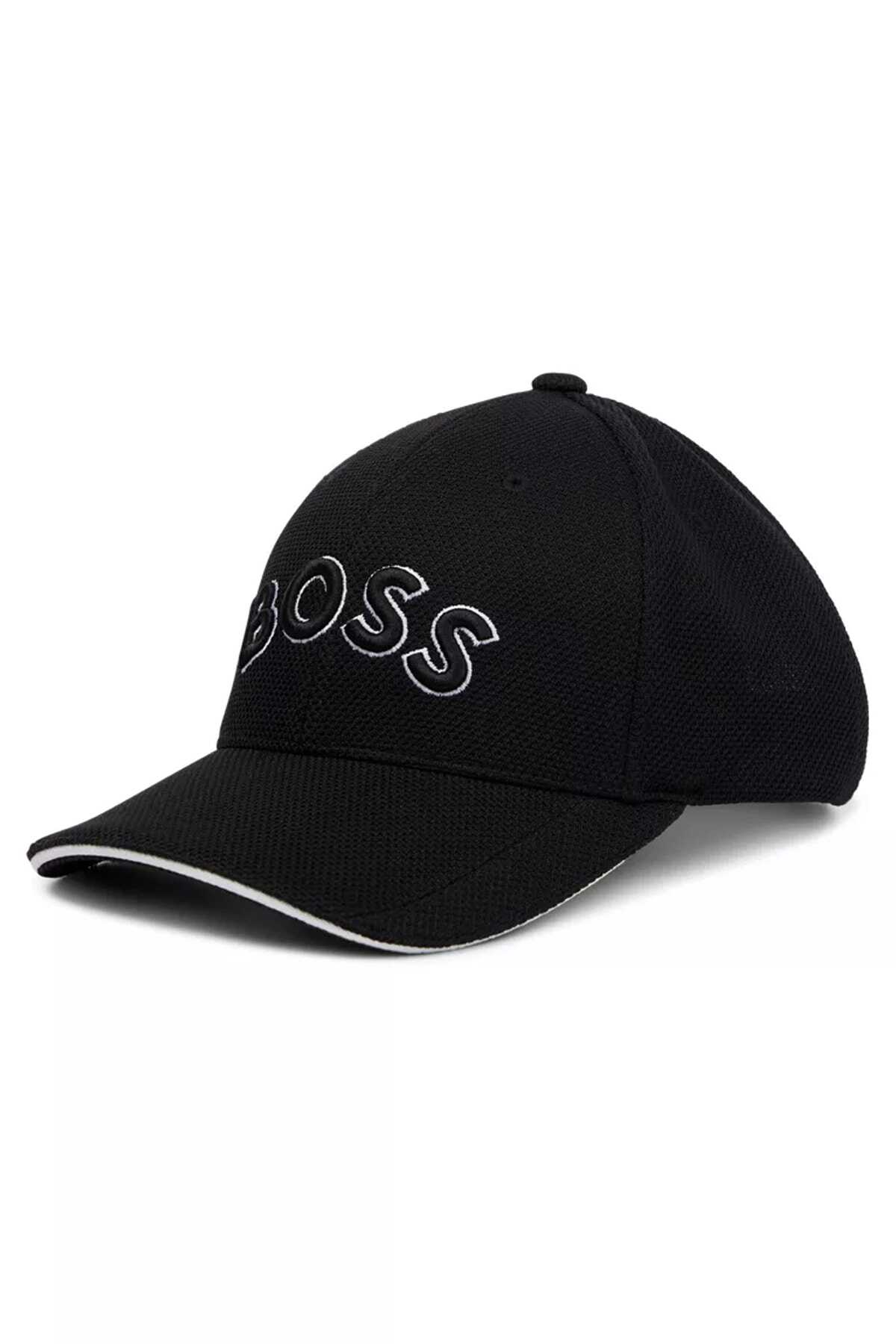 کلاه کپ طرح دار مردانه مشکی برند Hugo Boss