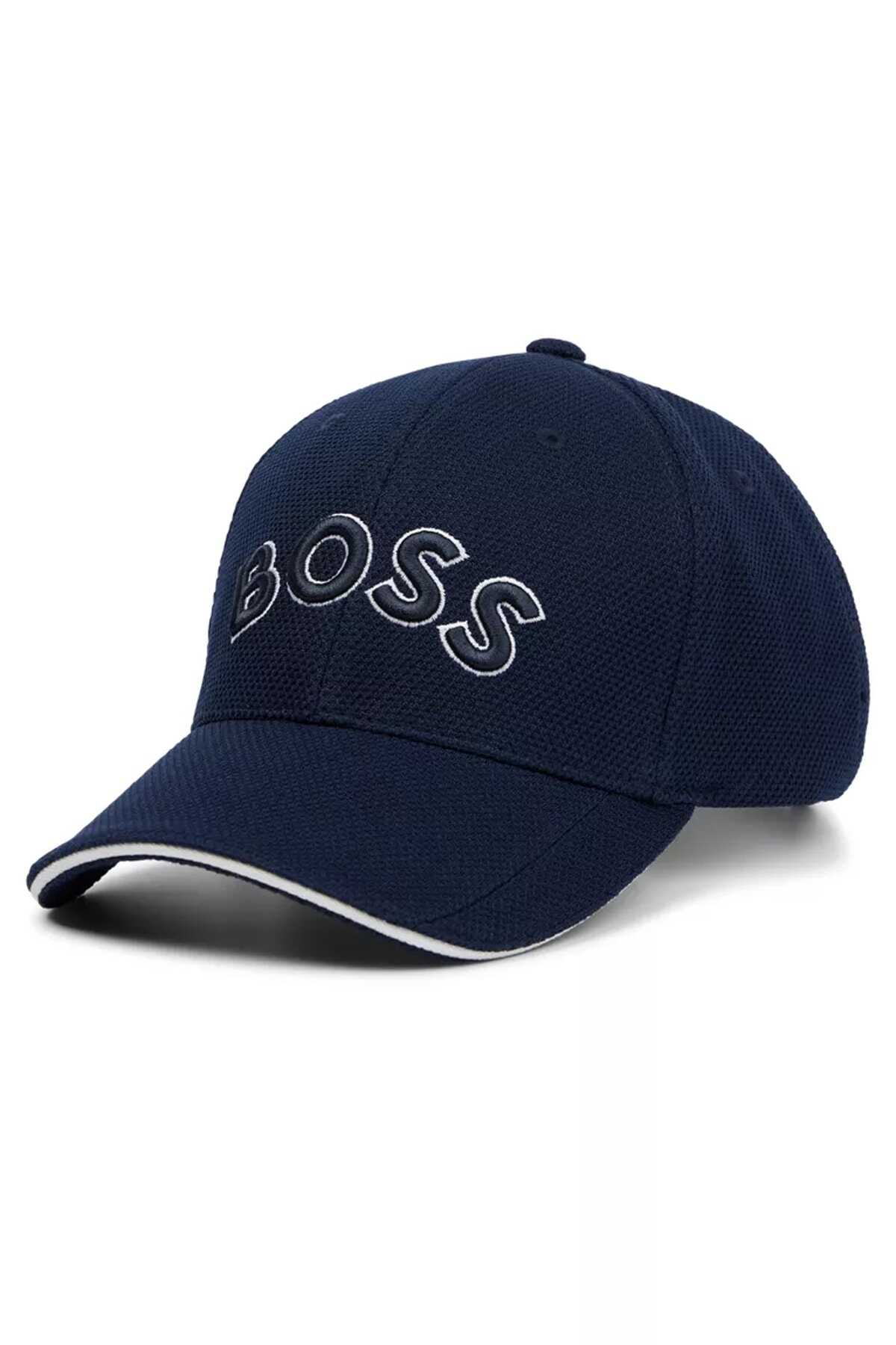 کلاه کپ طرح دار مردانه سرمه ای برند Hugo Boss