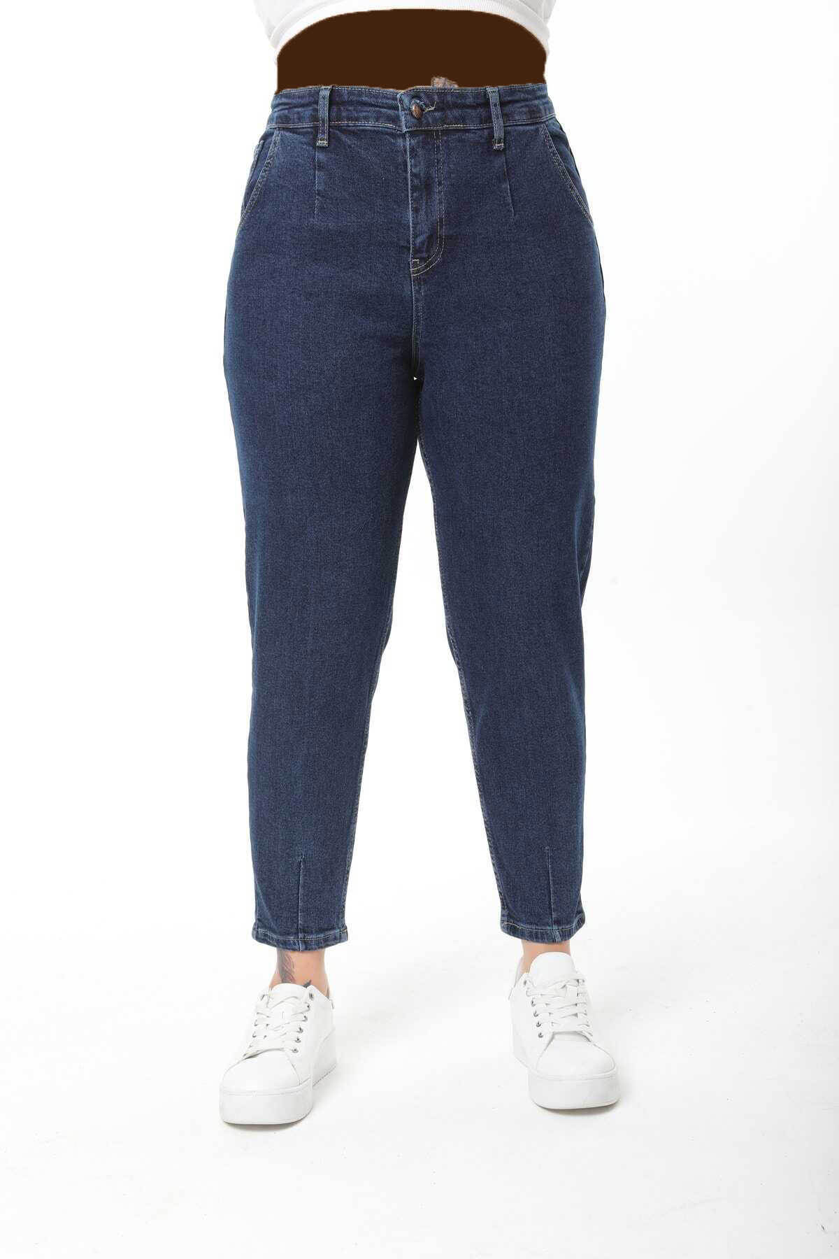 شلوار جین زنانه سایز بزرگ آبی برند CEDY DENIM