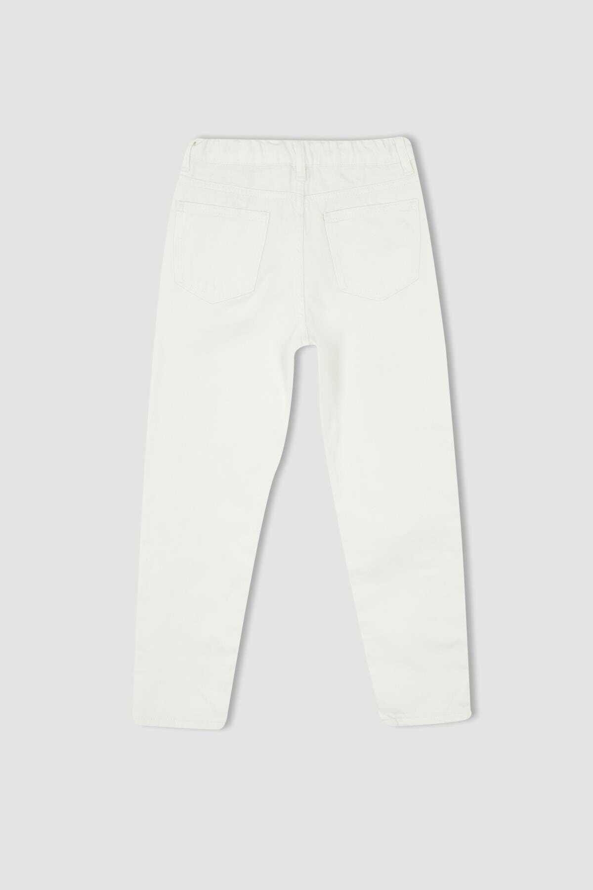 شلوار جین راسته پسرانه جیب دار سفید برند DeFacto 