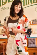 کیمونو طرح دار زنانه کوتاه رنگارنگ برند Olalook