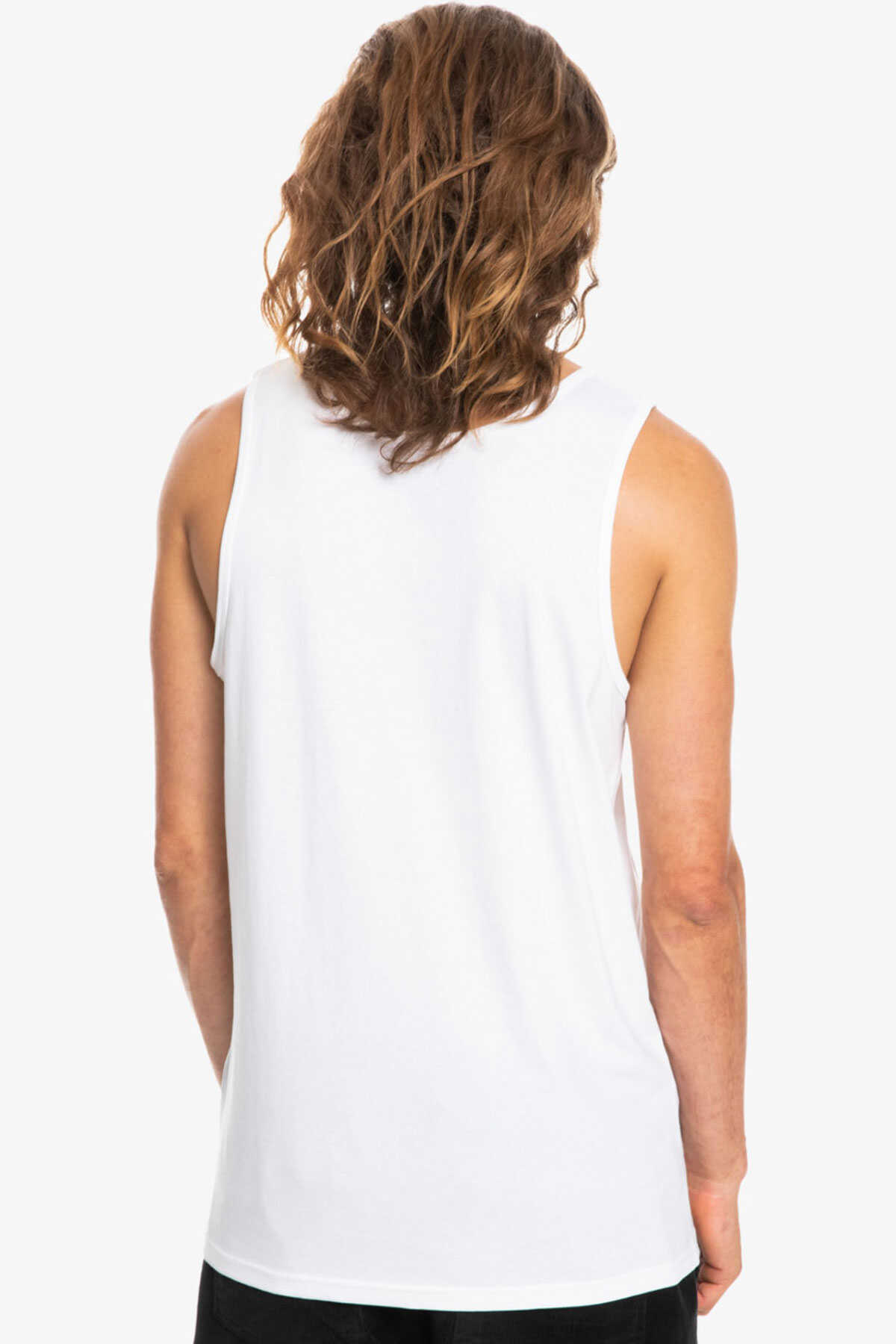 رکابی یقه گرد چاپ دار مردانه سفید برند Quiksilver 