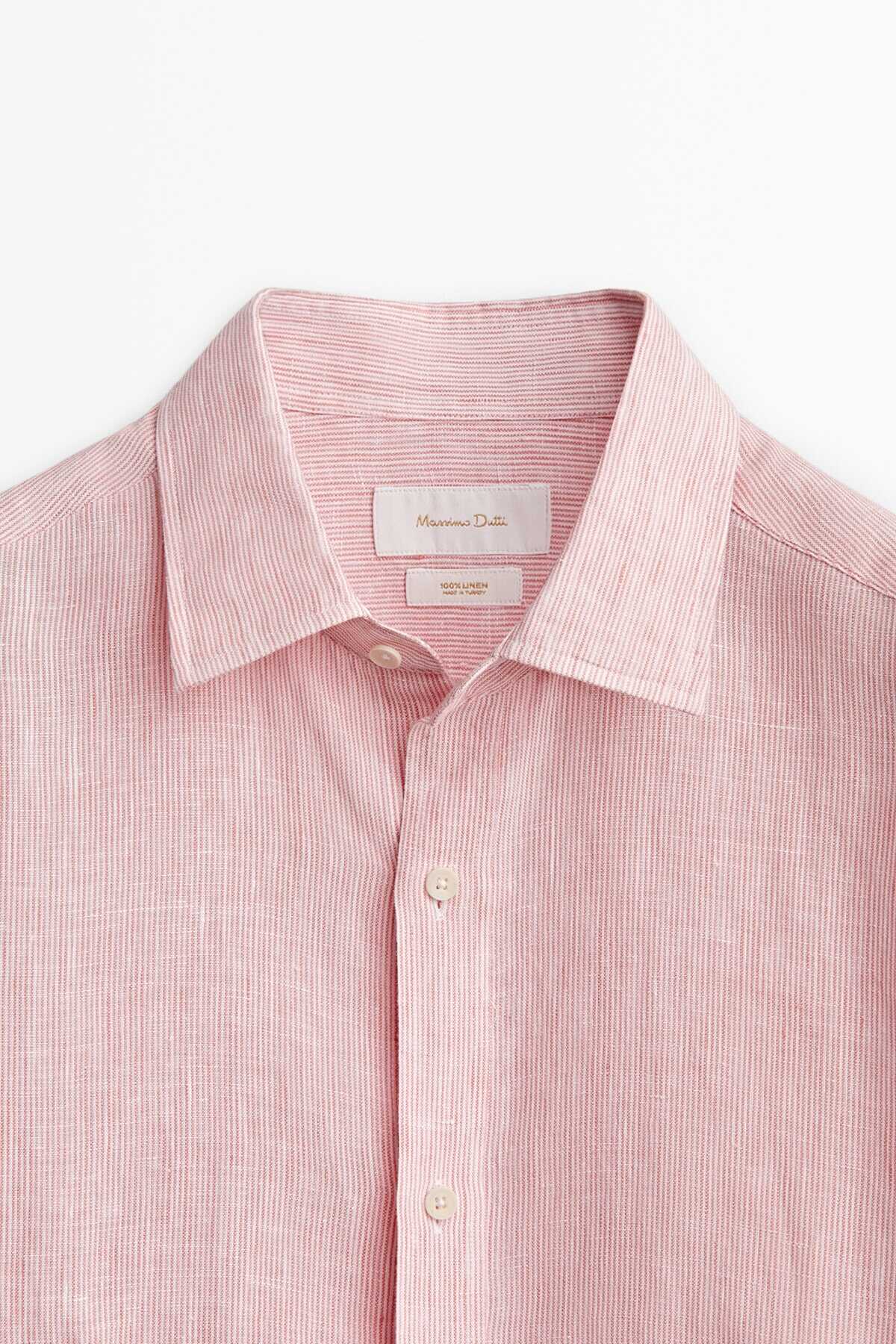 پیراهن زنانه یقه کلاسیک صورتی برند Massimo Dutti