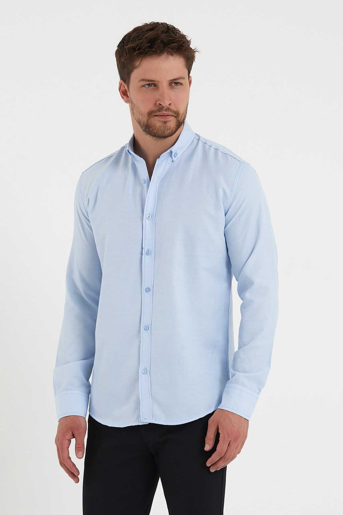 پیراهن کلاسیک مردانه آبی روشن برند CLIPMAN