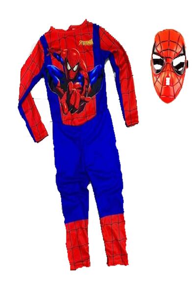 لباس سرهمی بچه گانه مرد عنکبوتی همراه نقاب قرمز آبی برند SPIDERMAN 