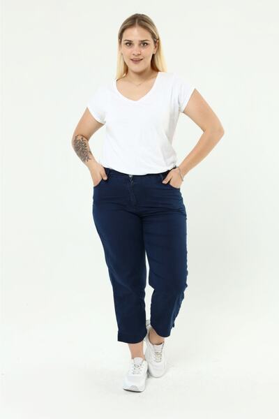 شلوار زنانه سایز بزرگ جین نیلی برند EYLÜL BUTİK