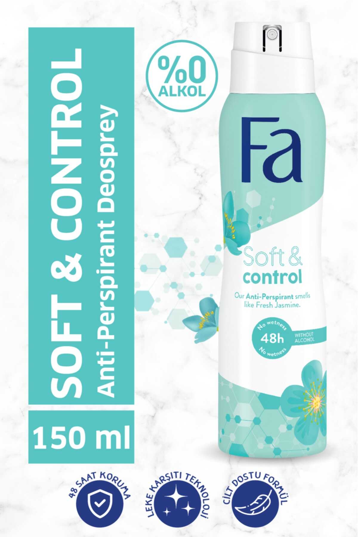  اسپری دئودورانت زنانه 150 میل برند Fa Soft & Control 