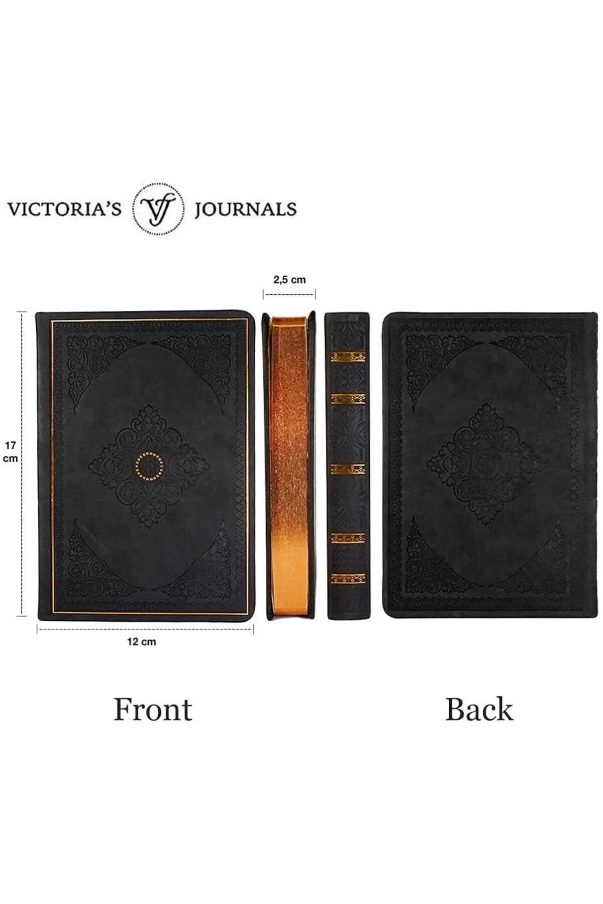 دفتر خاطرات طرح دار مشکی برند Victoria's Journals 