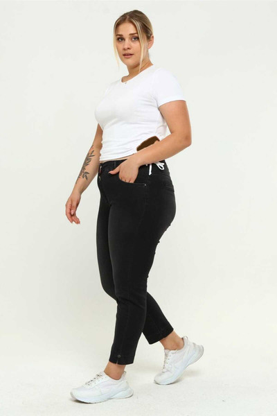 شلوار سایز بزرگ زنانه جین ساده مشکی برند EYLÜL BUTİK