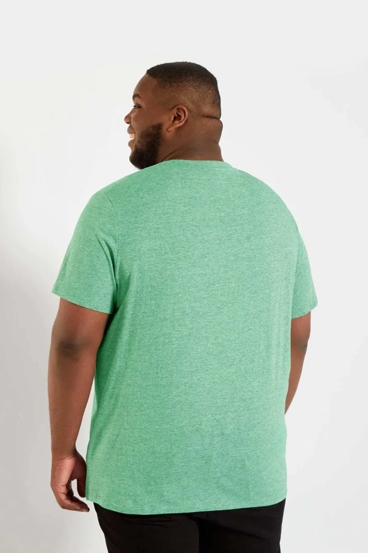 تیشرت ساده یقه گرد سایز بزرگ مردانه سبز روشن برند Sandstone