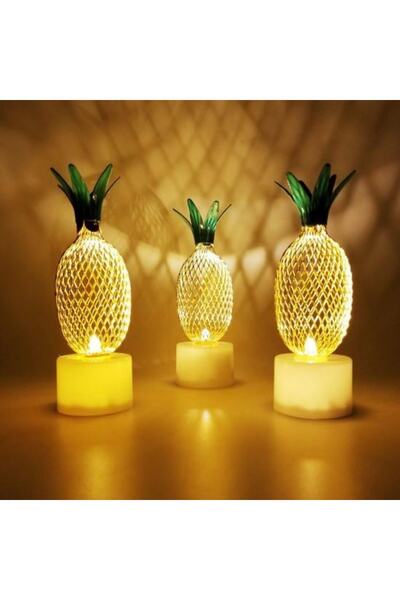 ست 3 عددی لامپ LED  تزئینی طرح آناناس زرد برند Mehmet