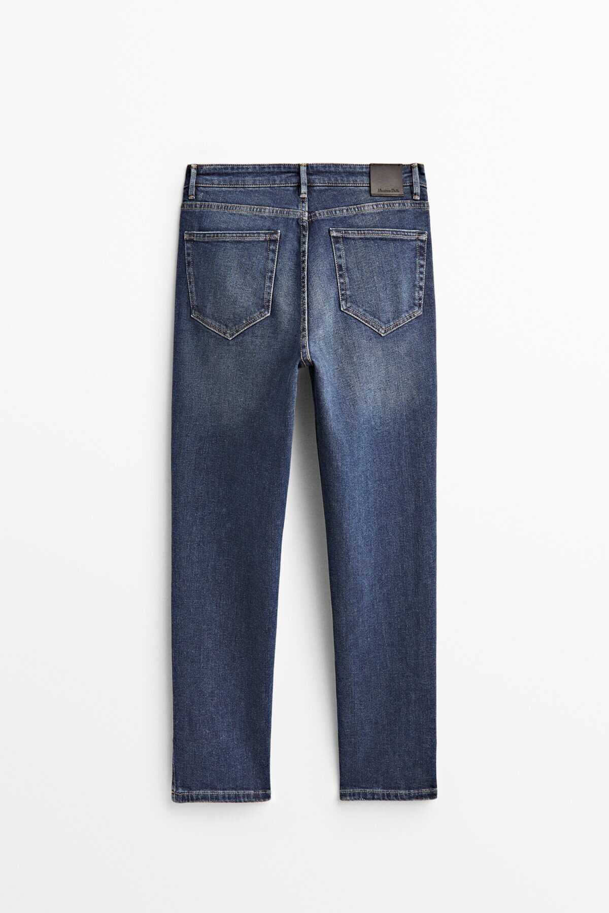 شلوار جین زنانه راسته چاک دار آبی برند Massimo Dutti