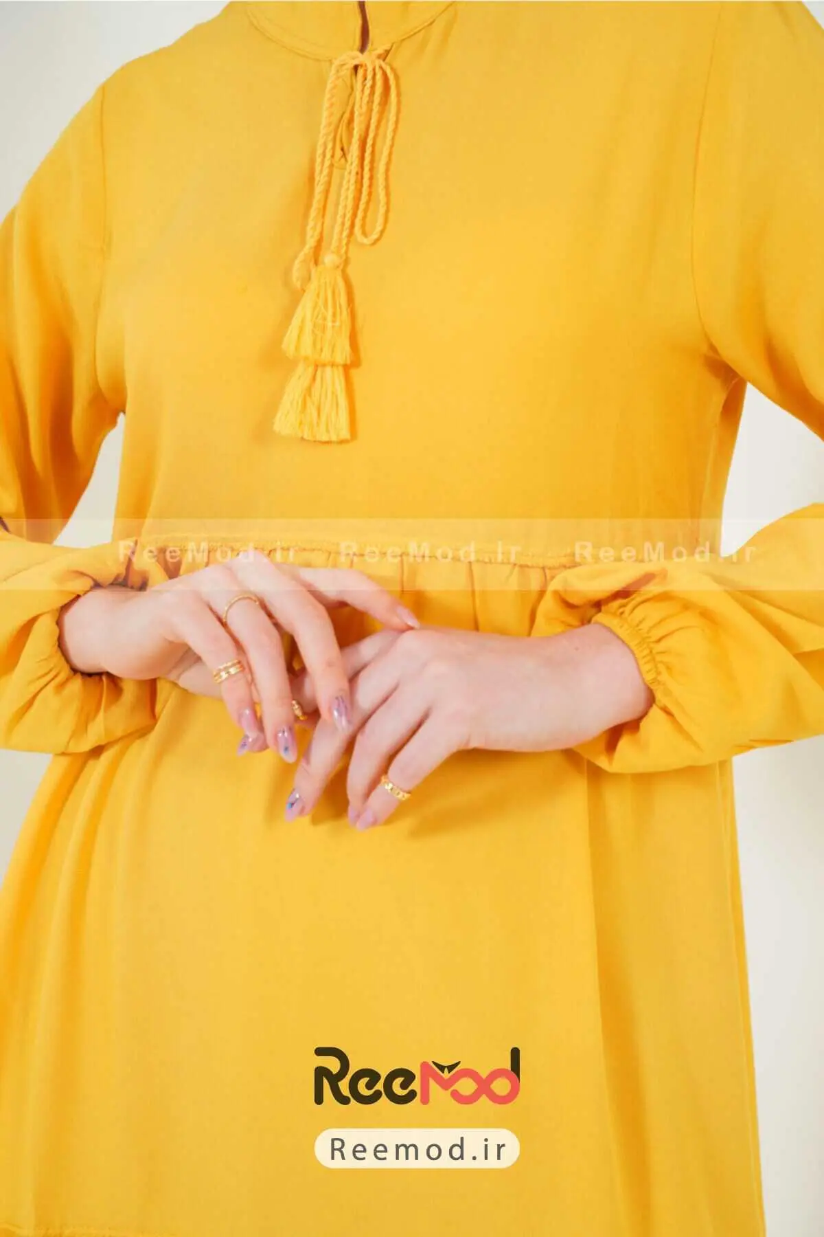 لباس زنانه بنددار  زرد برند Bigdart