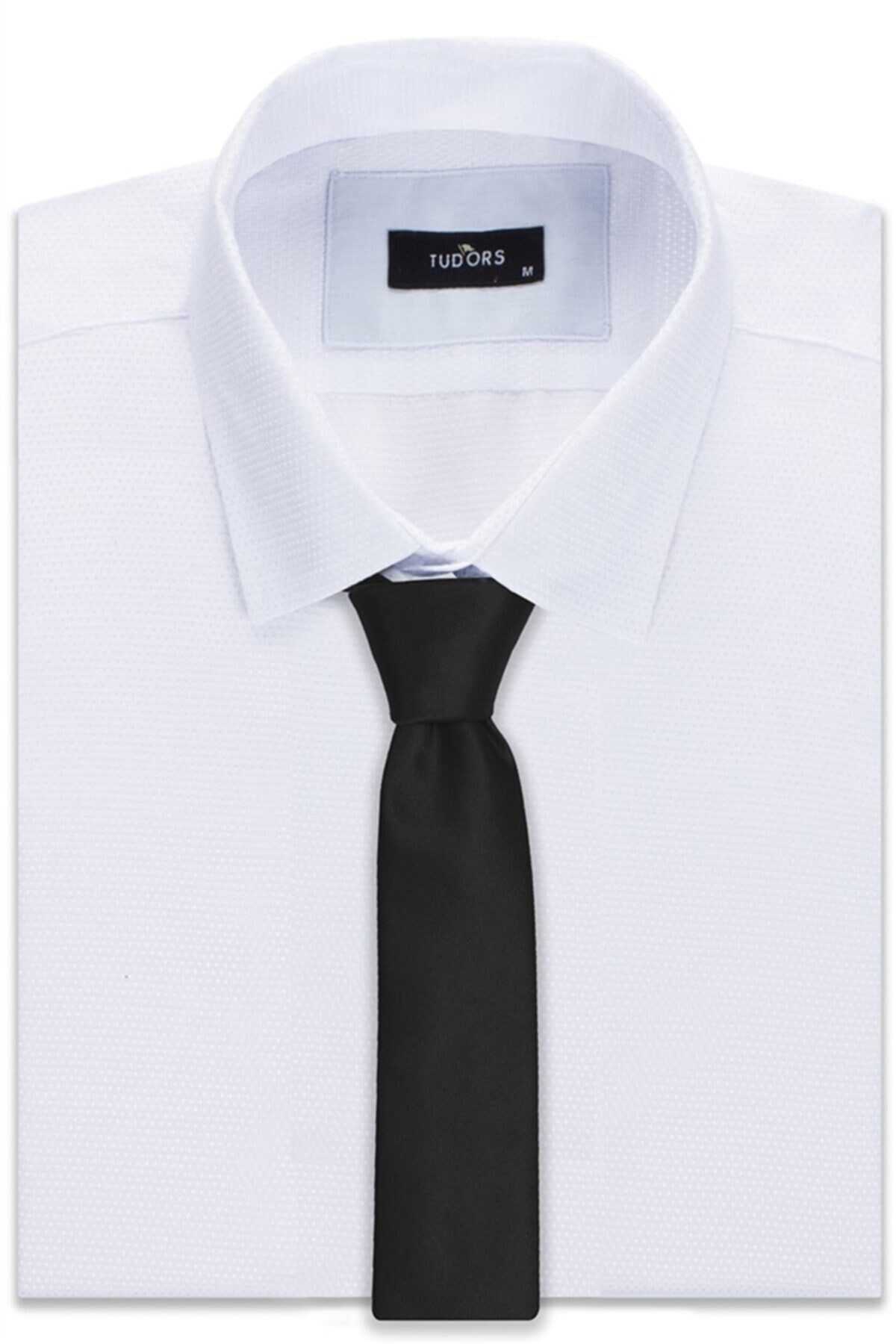 کراوات مردانه ساده مشکی برند Tudors 
