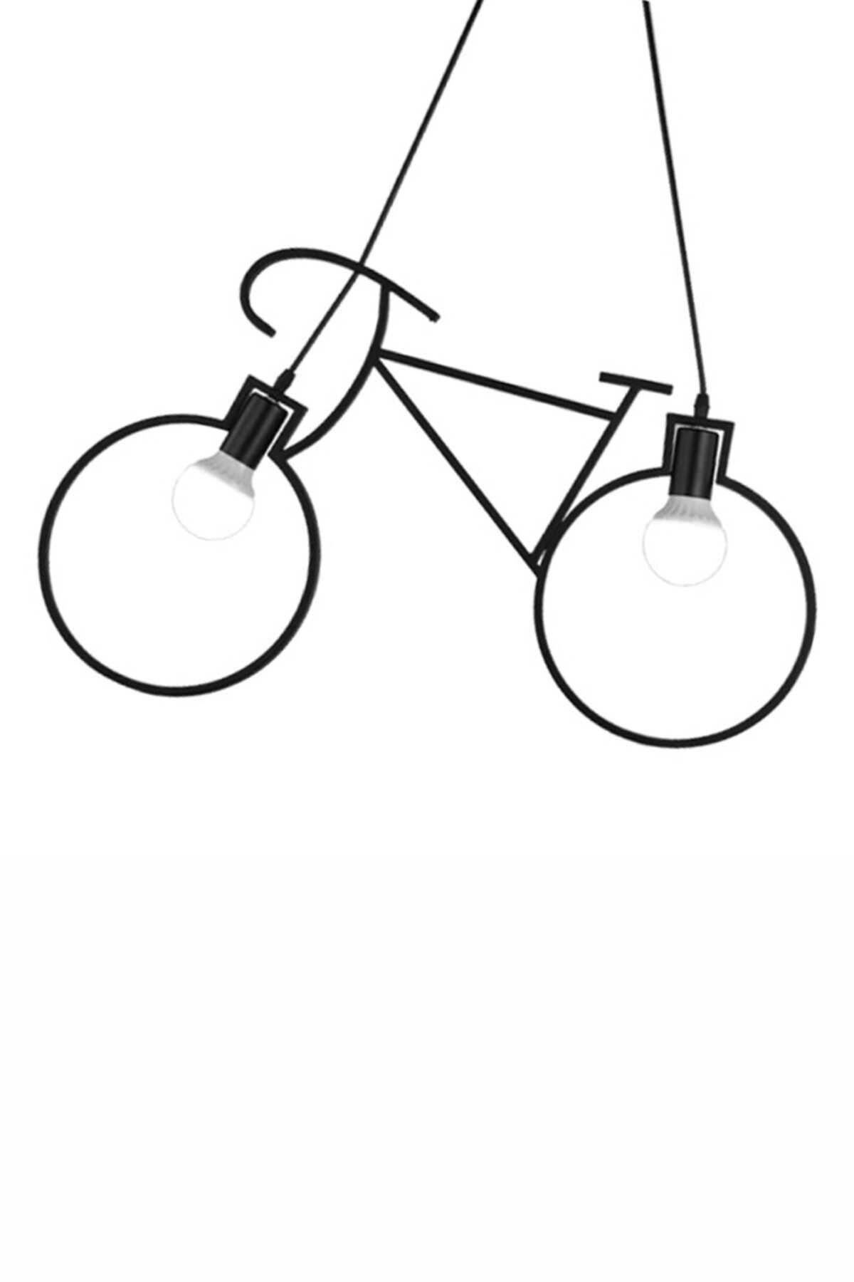 لوستر آویز مدرن مدل دوچرخه 2 شعله مشکی برند Bundera 