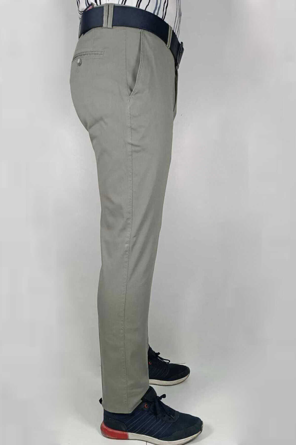 شلوار پارچه ای راسته سایز بزرگ مردانه خاکستری برند Bomonti 