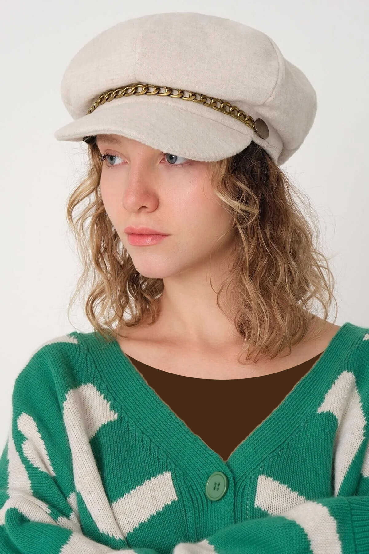 کلاه مدل ملوانی زنانه بژ روشن برند Addax 