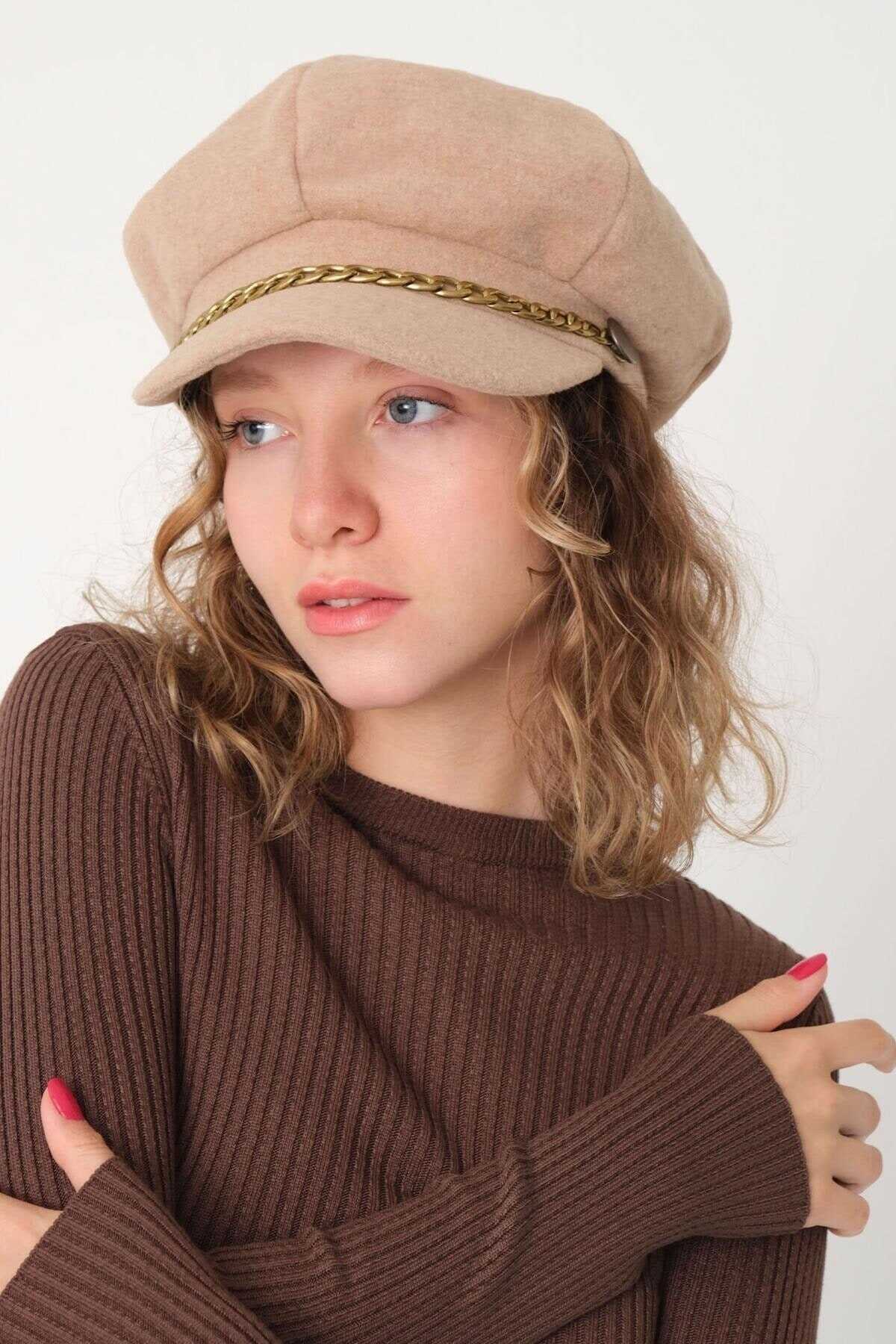 کلاه مدل ملوانی زنانه خاکی برند Addax 