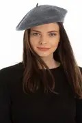کلاه برت فرانسوی زنانه خاکستری 