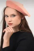 کلاه برت فرانسوی زنانه گلبهی