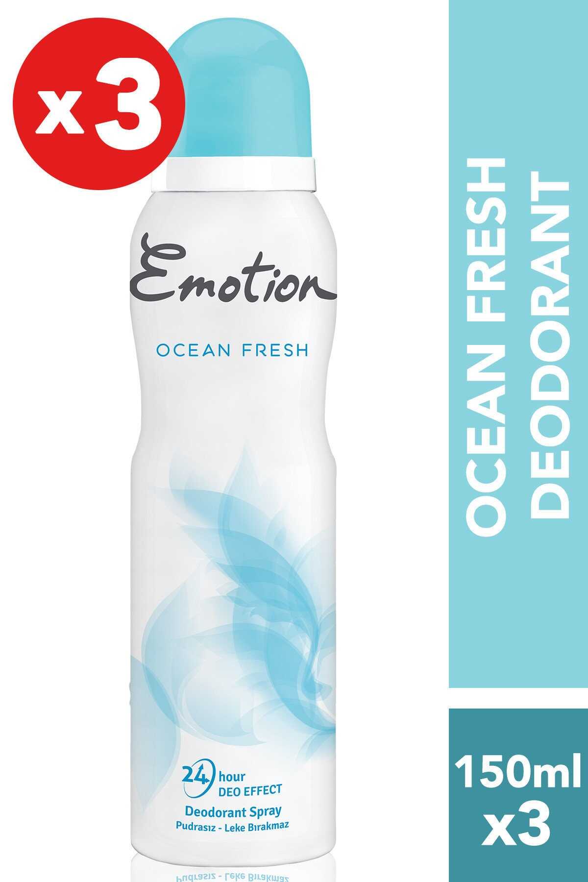  پک 3 عددی دئودورانت زنانه Ocean Fresh برند Emotion 