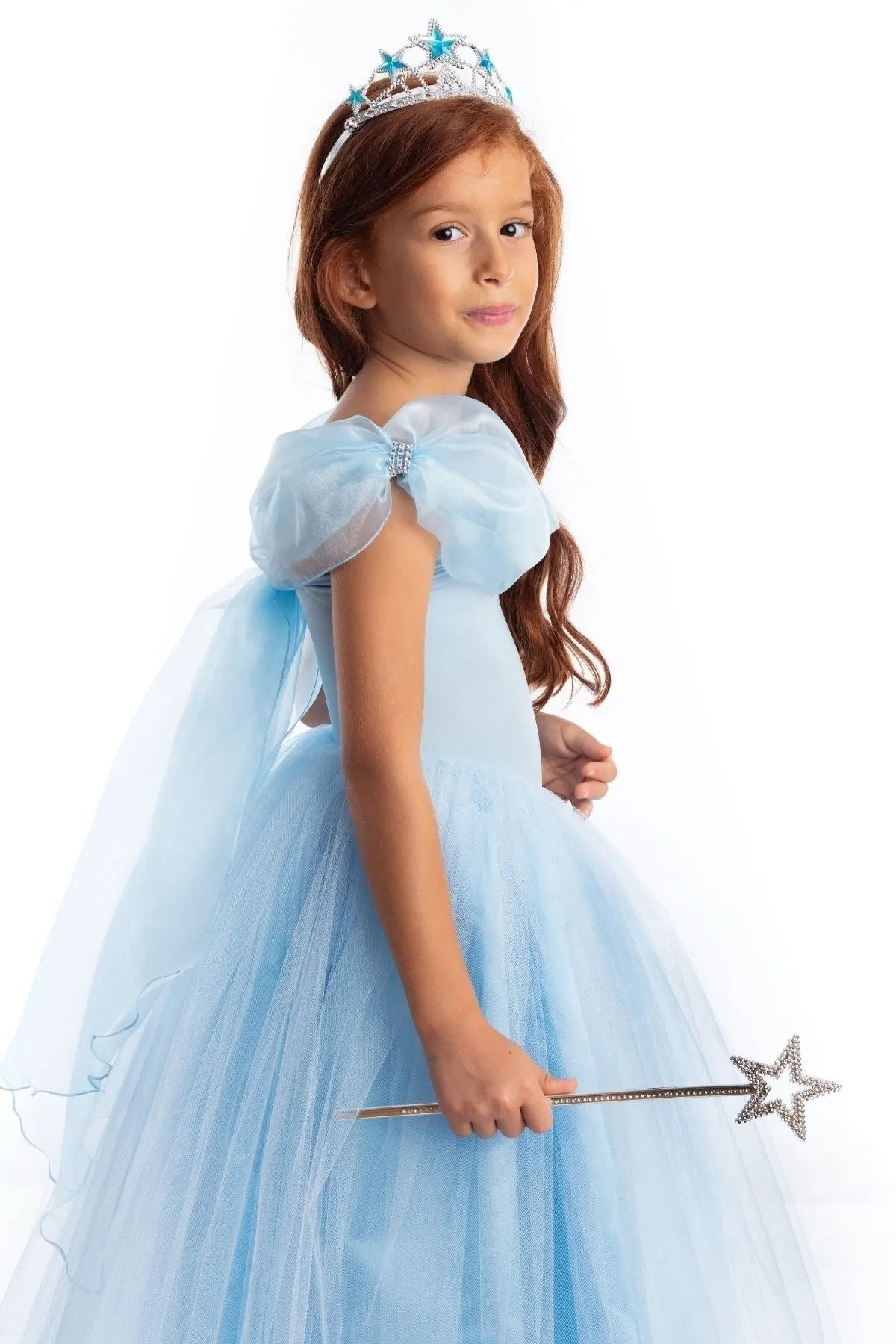 لباس عروسکی دخترانه مدل سیندرلا آبی روشن برند Tameris Kostüm