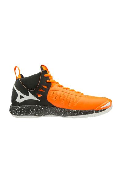 کفش والیبال یونیسکس دو رنگ نارنجی مشکی مدل Wave Momentum Mıd برند MIZUNO 