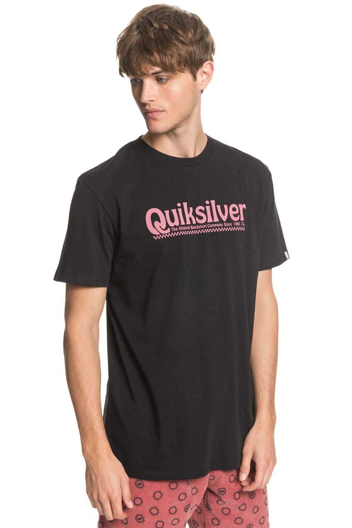 تیشرت یقه گرد چاپ دار مردانه مشکی برند Quiksilver 