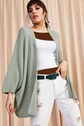 ژاکت بافتنی جلو باز توری سبز برند Olalook