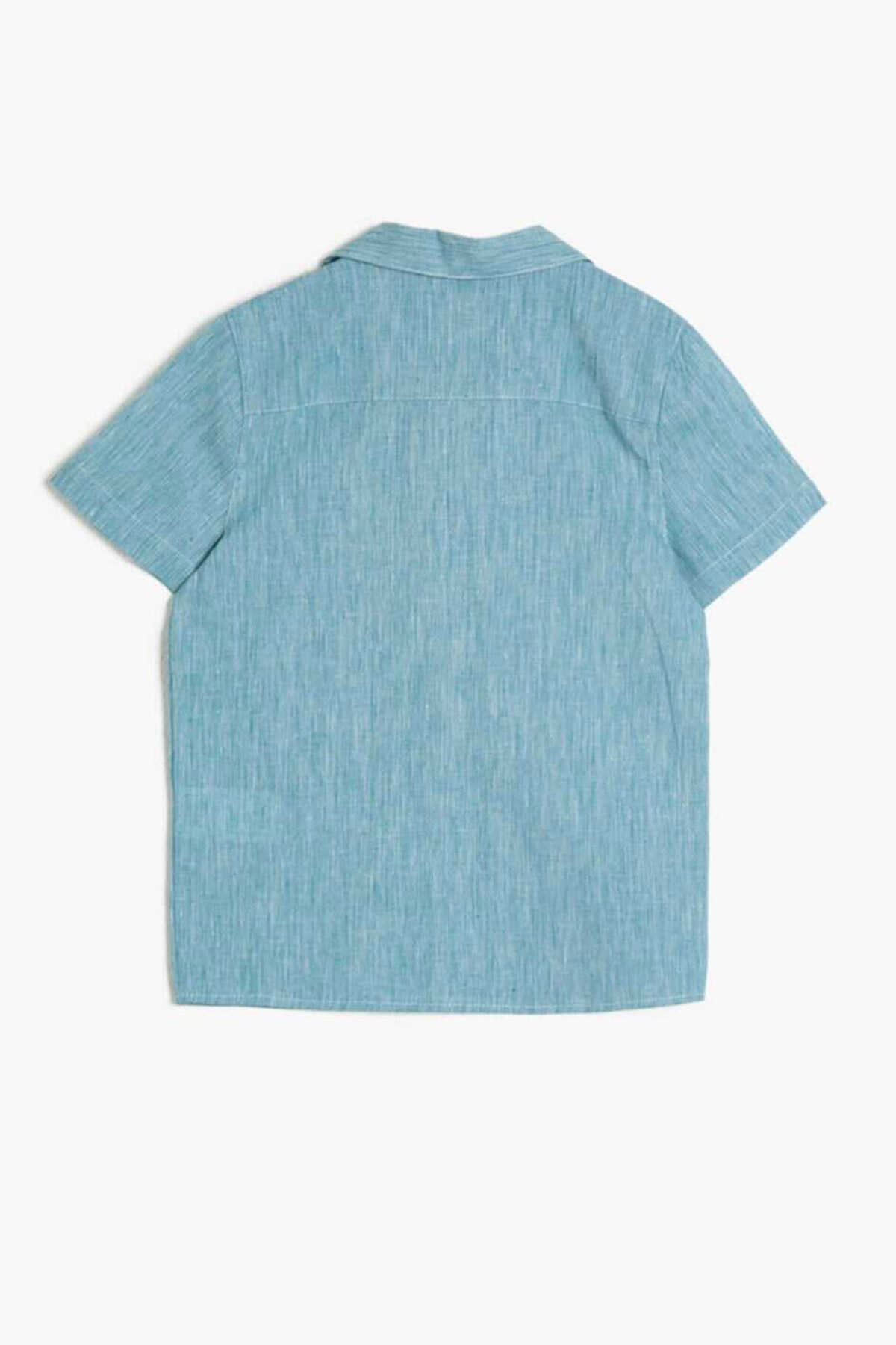 پیراهن نخی بچه گانه پسرانه یقه ترکیبی جیب دار طرح دار ۀبی برند Koton