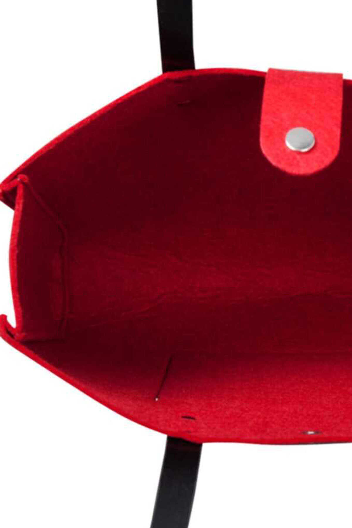 کیف نمدی دوشی طرح دار آویز دار زنانه قرمز برند Biggdesign 