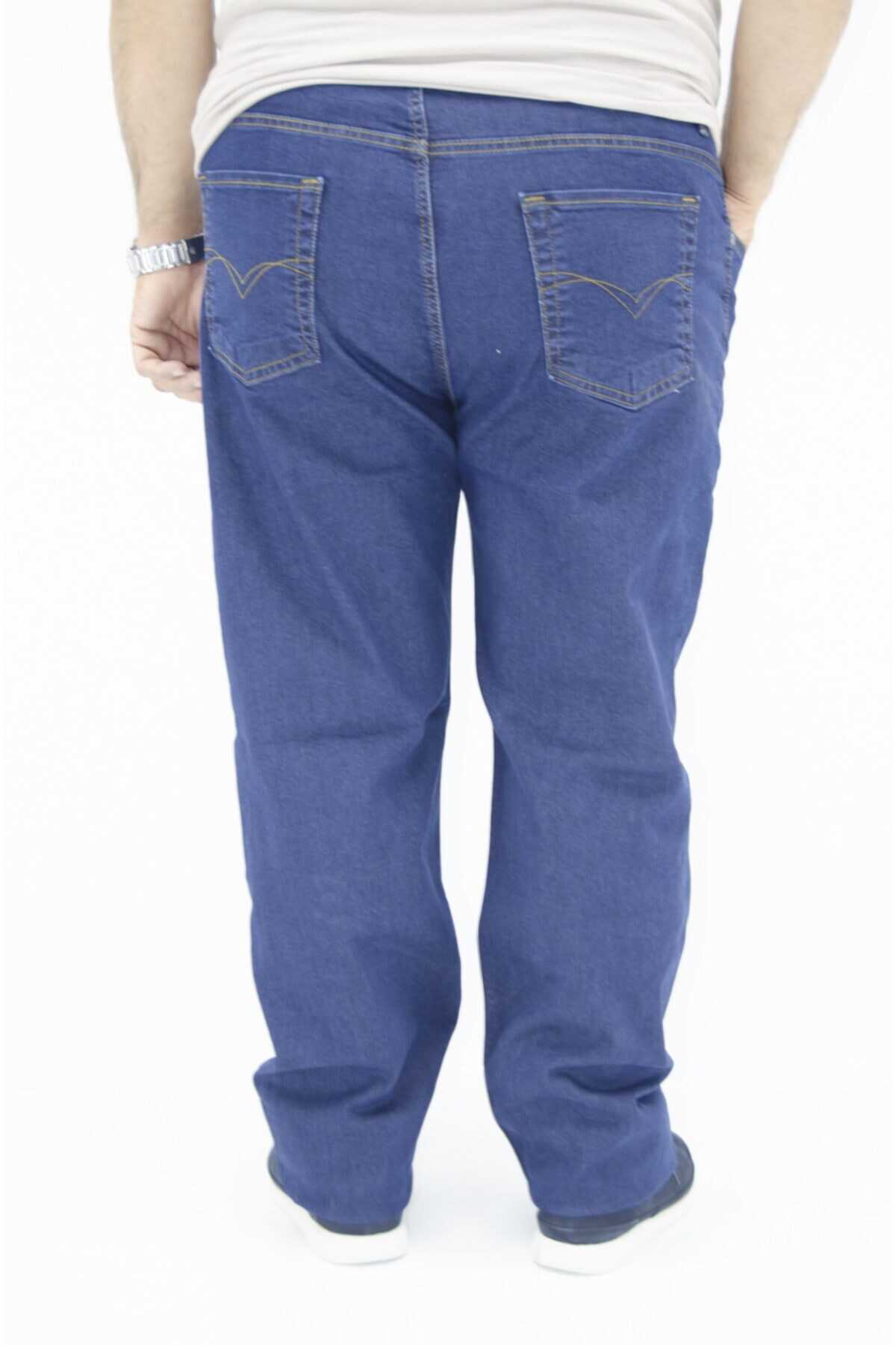 شلوار جین مردانه سایز بزرگ فاق بلند آبی برند ds danlıspor
