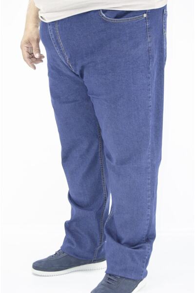شلوار جین مردانه سایز بزرگ فاق بلند آبی برند ds danlıspor