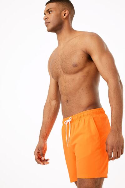 شورت شنا مردانه جیب دار ضد آب بندی نارنجی برند Marks & Spencer